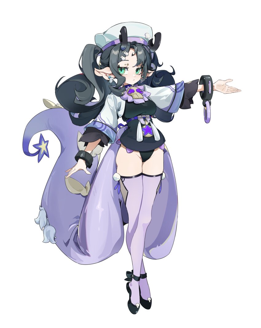 1girl, absurdres, ankle_bow, ankle_ribbon, aqua_eyes, arm_at_side, asymmetrical_wrist_cuffs, ballet_slippers