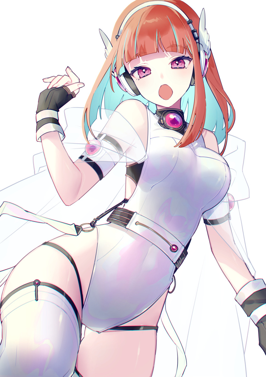 1girl, absurdres, bare_shoulders, blunt_bangs, breasts, cape, chiyomaru_(yumichiyo0606), colored_inner_hair