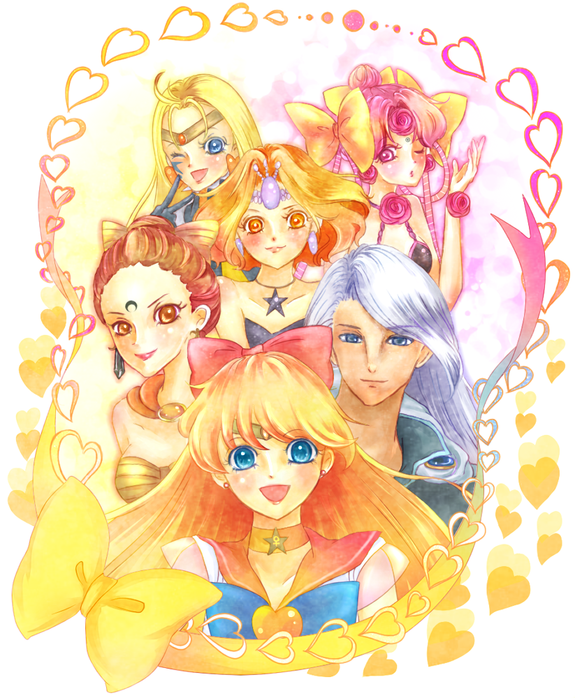1990s_(style), 1boy, 5girls, aino_minako, bishoujo_senshi_sailor_moon, bishoujo_senshi_sailor_moon_(first_season), bishoujo_senshi_sailor_moon_another_story, bishoujo_senshi_sailor_moon_r