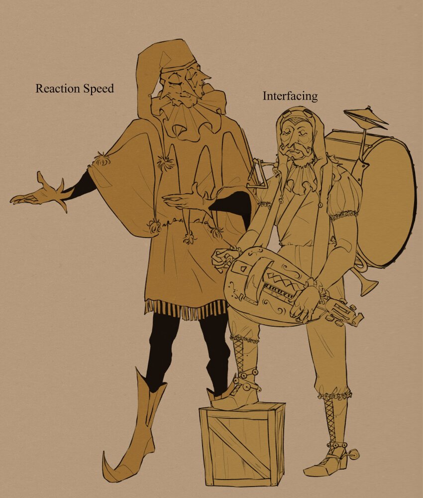 2boys, absurdres, bow, box, brown_background, character_name, closed_eyes, collar