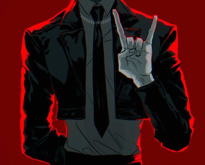 1boy, \n/, arm_behind_back, boss_00, commentary_request, cropped_jacket, hand_up, head_out_of_frame