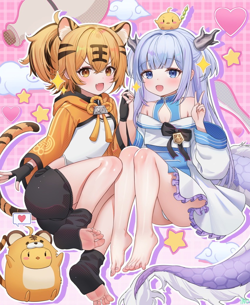 animal_ears, azur_lane, bare_legs, barefoot, black_gloves, black_shorts, black_socks, blue_eyes