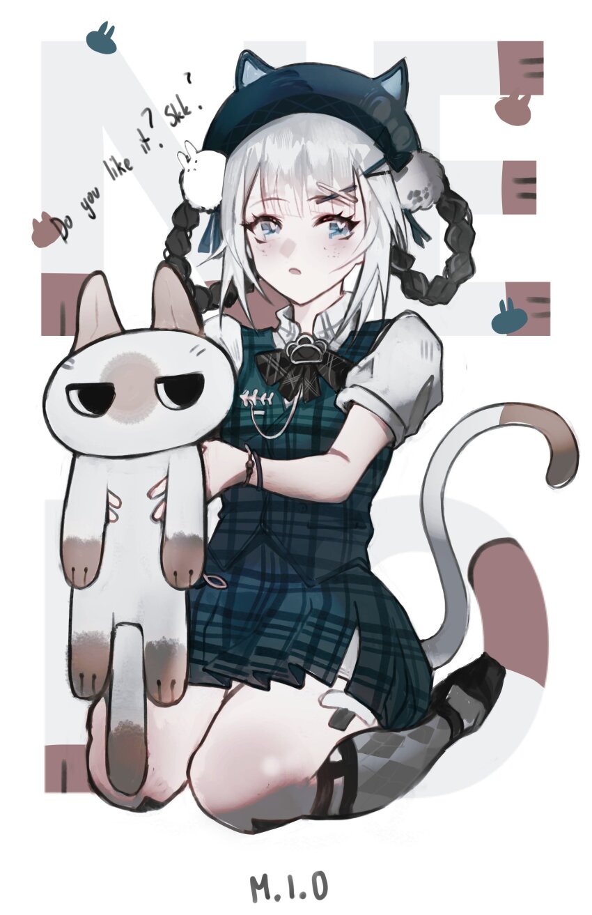 1girl, absurdres, animal_ear_headwear, animal_ears, azukisan, bambinata:_vitrum_(catwalk)_(pgr), bambinata_(pgr), black_hair