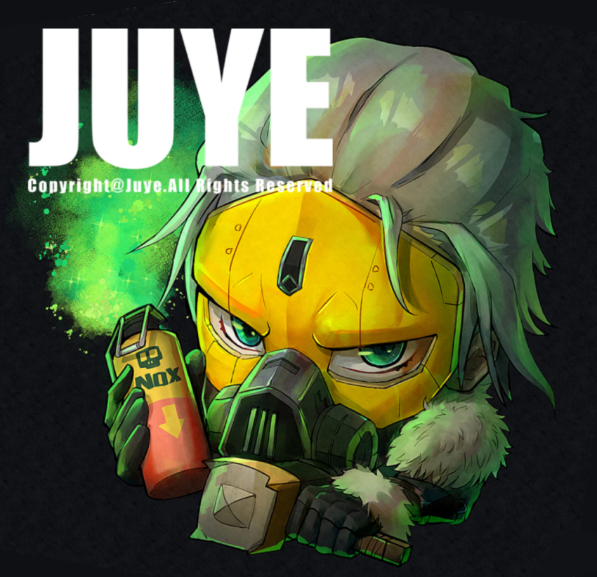 1boy, animification, apex_legends, artist_name, black_background, black_gloves, black_jacket, blackheart_caustic