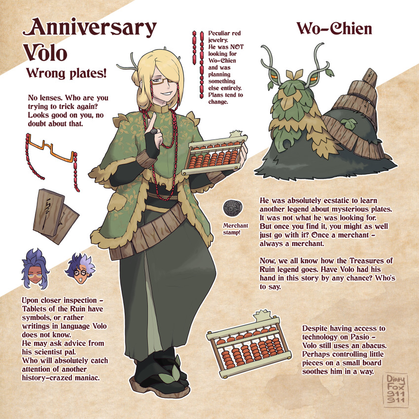 1boy, abacus, alternate_costume, beads, blonde_hair, bracelet, commentary, dirtyfox911911