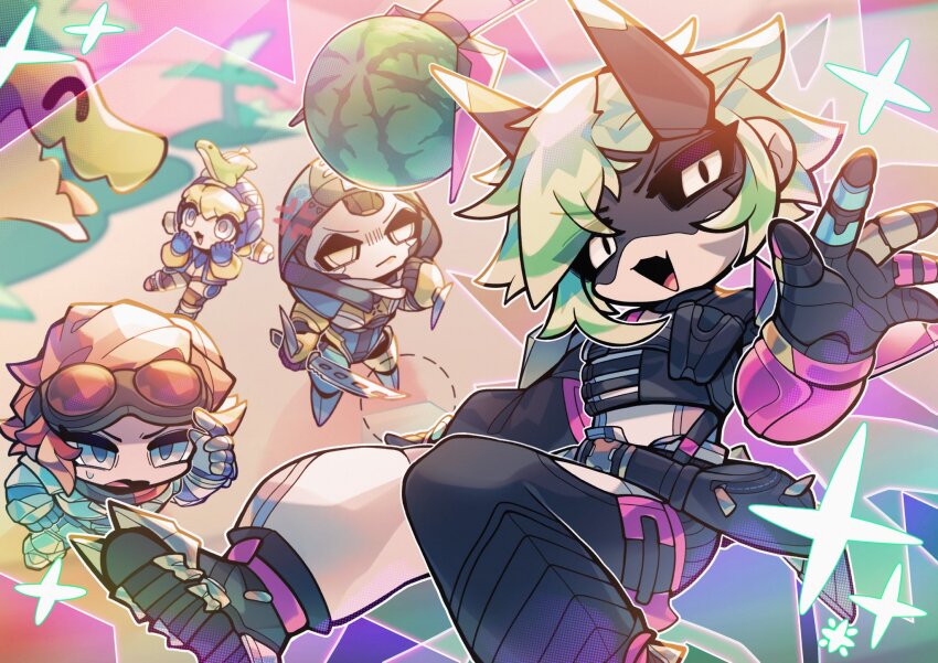 4girls, alter_(apex_legends), android, anger_vein, animification, annoyed, apex_legends, ash_(titanfall_2)