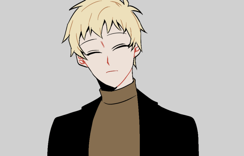 1boy, animated, animated_gif, atou_haruki, black_eyes, black_jacket, blonde_hair, brown_sweater
