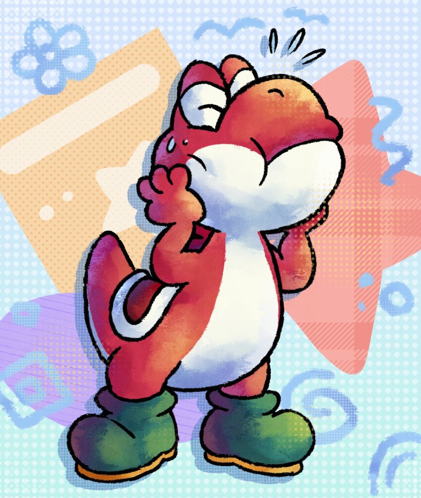 1boy, boots, closed_eyes, colored_skin, full_body, green_boots, highres, mario_(series)