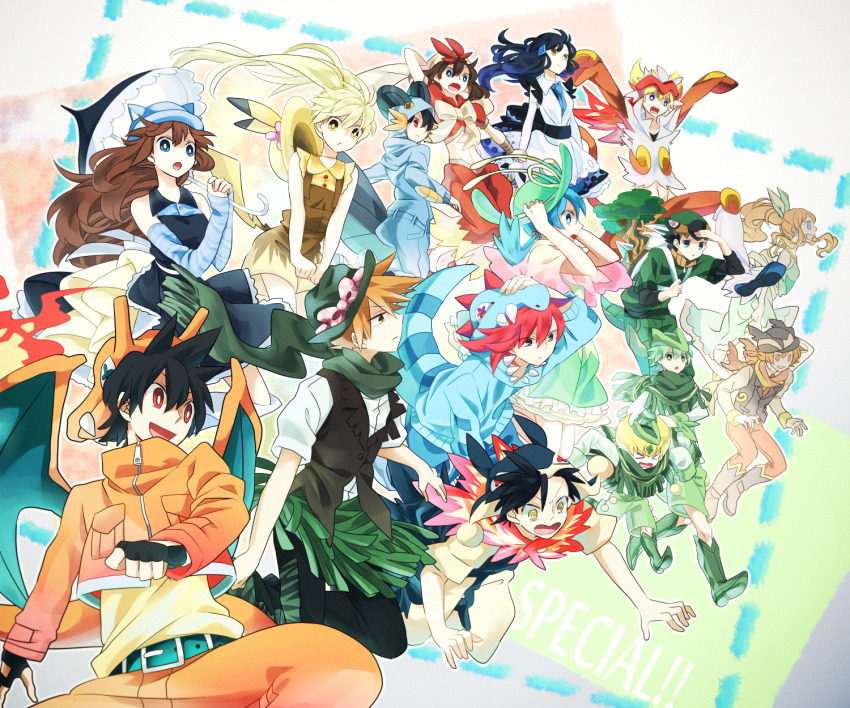 6+boys, 6+girls, animal_ears, barry_(pokemon), blastoise, blastoise_(cosplay), blaziken, blaziken_(cosplay)