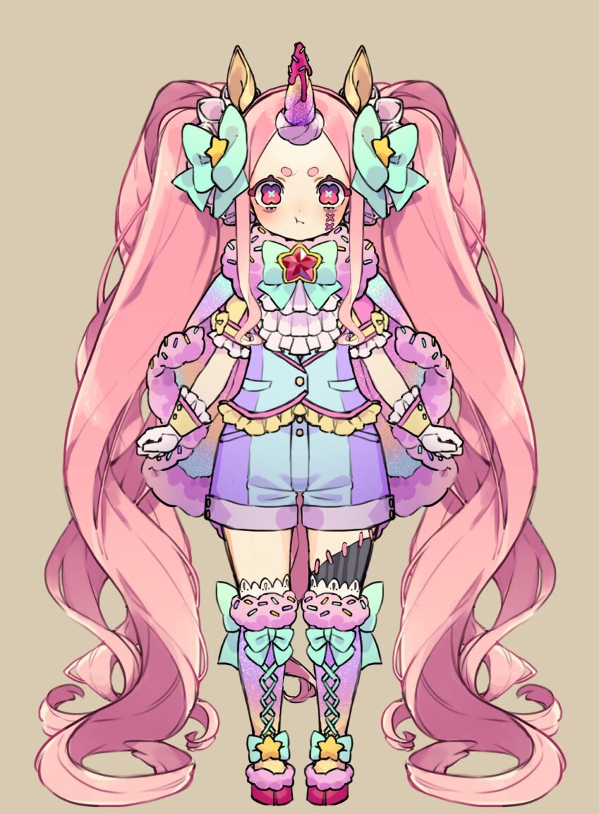 1girl, :i, a-pose, absurdly_long_hair, animal_ear_hairband, animal_ears, aqua_bow, arms_at_sides