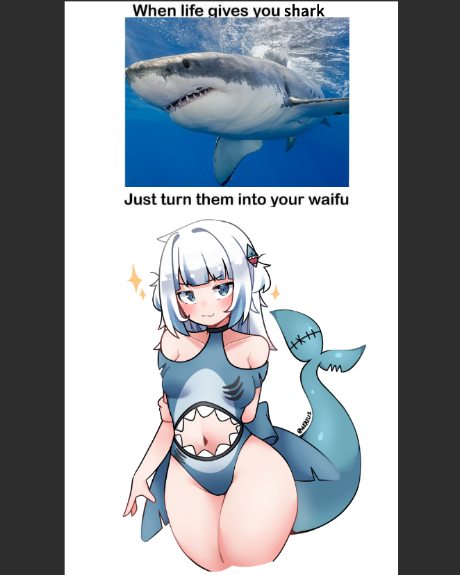 1girl, arms_behind_back, fish_tail, gawr_gura, hololive, hololive_english, navel, shark