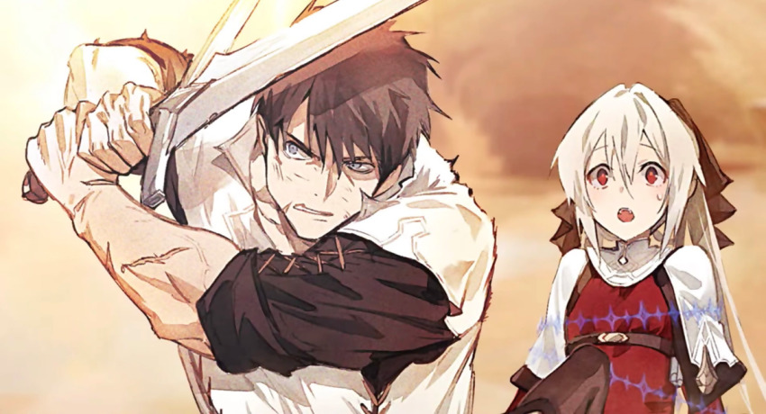 1boy, 1girl, brown_hair, closed_mouth, female_focus, full_body, green_eyes, long_hair