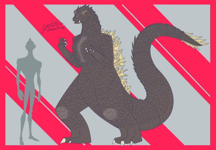 absurdres, crossover, giant, giant_monster, gills, godzilla, godzilla_(series), highres