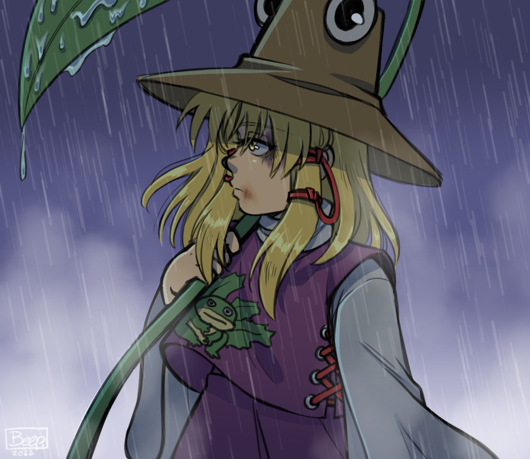 1girl, 3eep, blonde_hair, brown_hat, bruise, bruise_on_face, closed_mouth, eyelashes