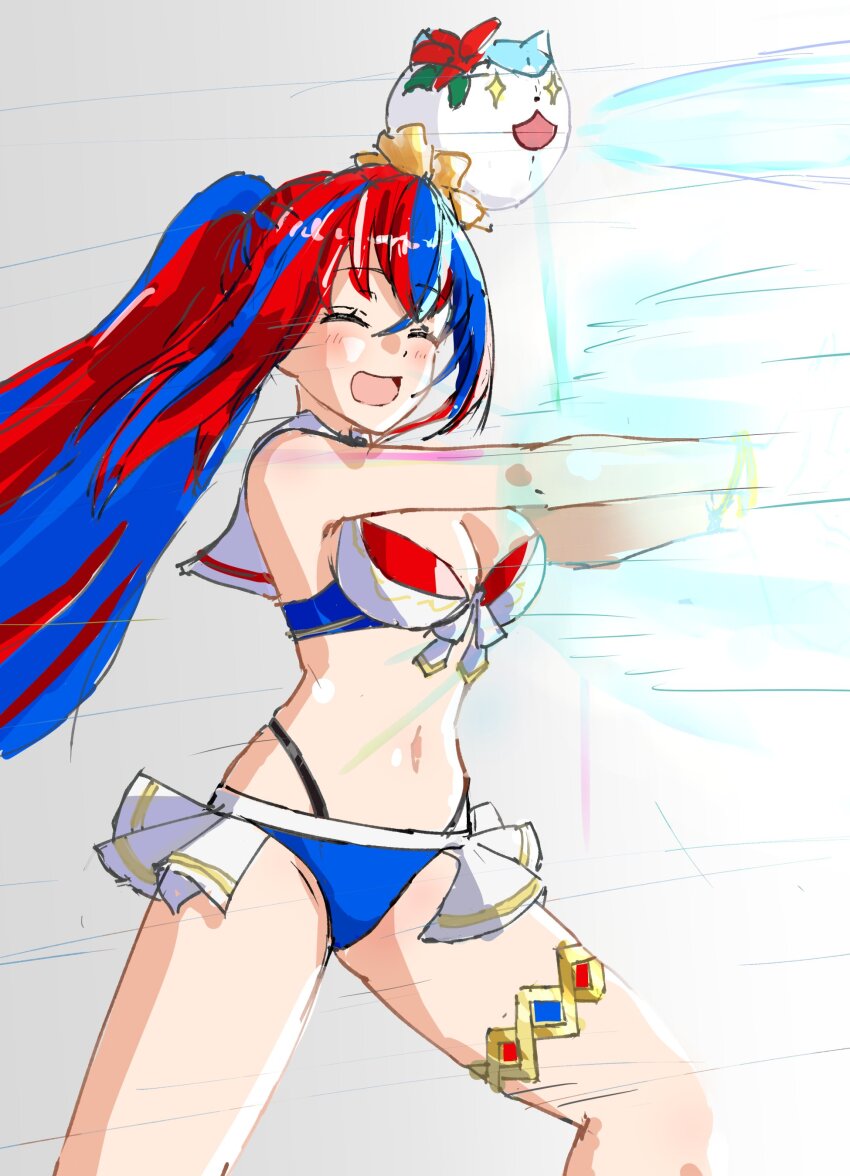 1girl, 2023onigiri, absurdres, female_alear_(fire_emblem), bikini, blue_bikini, blue_eyes, blue_hair