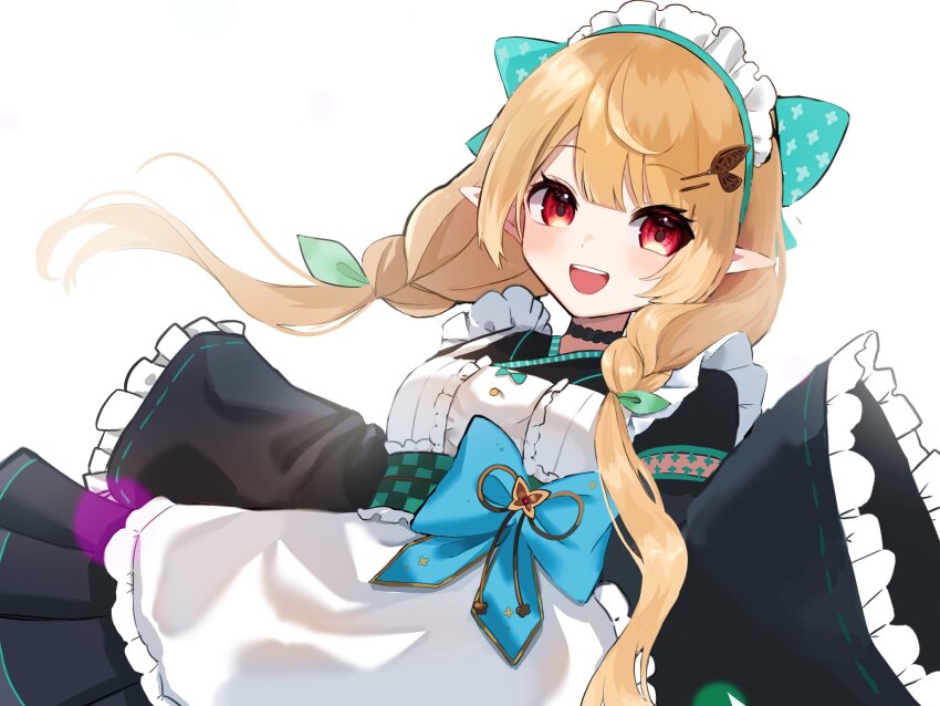 black_choker, blush, bow, choker, hair_bow, highres, long_hair, long_sleeves