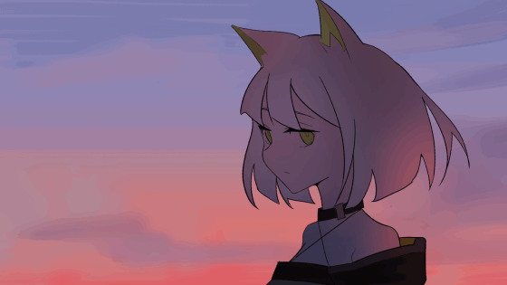 1girl, aling539, animal_ears, animated, animated_gif, arknights, bare_shoulders, blinking, chinese_commentary, closed_mouth, commentary_request, green_eyes, grey_hair, halterneck, kal'tsit_(arknights), looking_at_viewer, outdoors, short_hair, solo, upper_body, wind