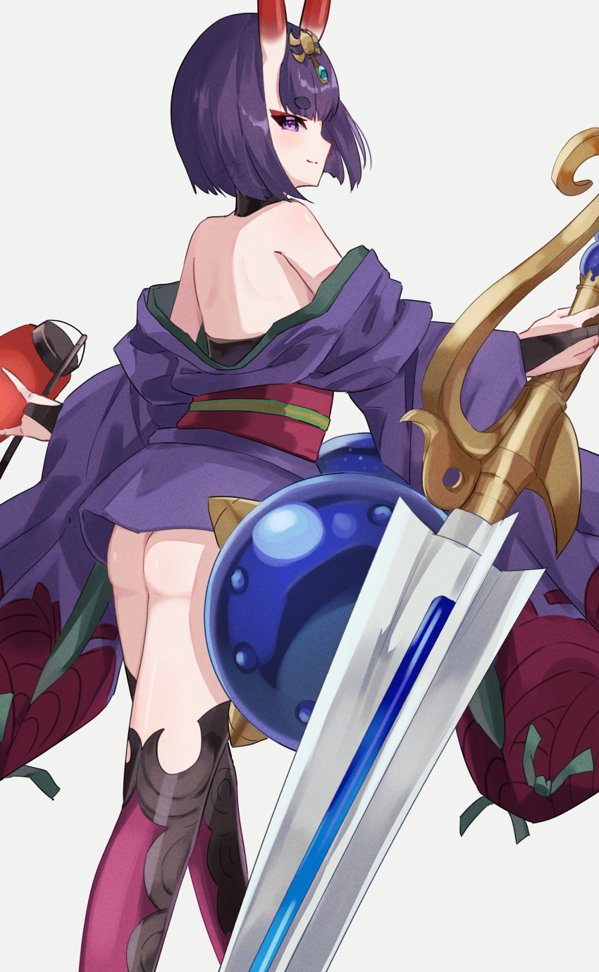 1girl, absurdres, ass, bare_shoulders, blush, breasts, eyeliner, fate/grand_order