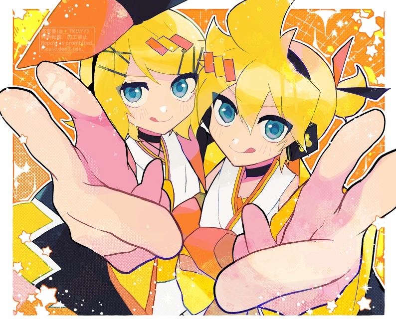 ahoge, black_bow, black_choker, black_ribbon, blonde_hair, blue_eyes, bow, chihaya_(clothing)