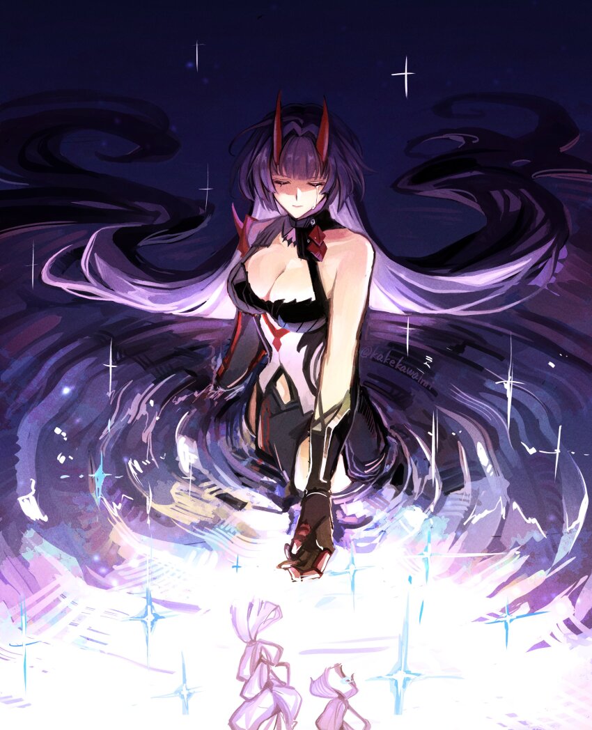 2girls, absurdres, black_dress, braid, breasts, cleavage, commentary, commentary_request