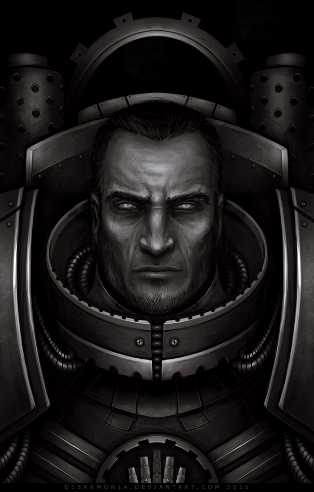 1boy, armor, beard_stubble, black_background, black_hair, breastplate, closed_mouth, commentary