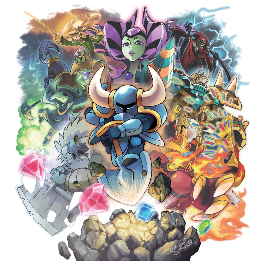 1girl, 6+boys, anchor, ariga_hitoshi, armor, beard, claws, cloak