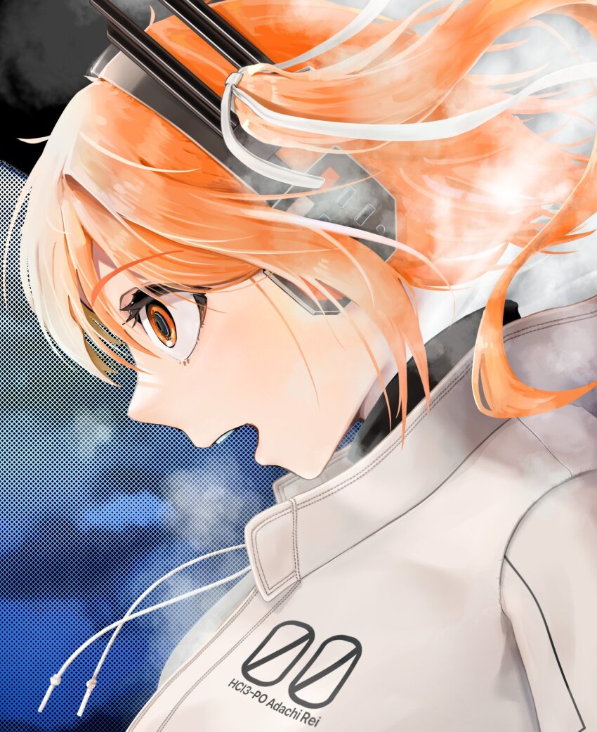 1girl, a.i._voice, adachi_rei, commentary_request, dai_maou_akinai_(godakinai), drawstring, from_side, hair_ribbon