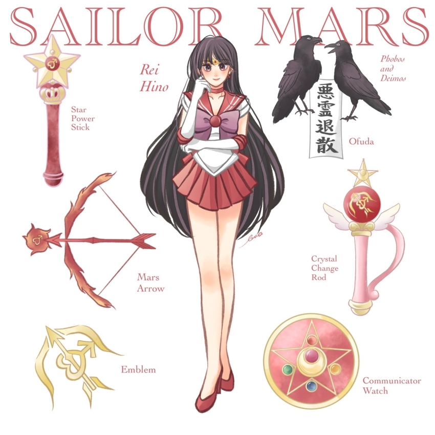 1girl, animal, bird, bishoujo_senshi_sailor_moon, black_eyes, black_hair, bow, bowtie