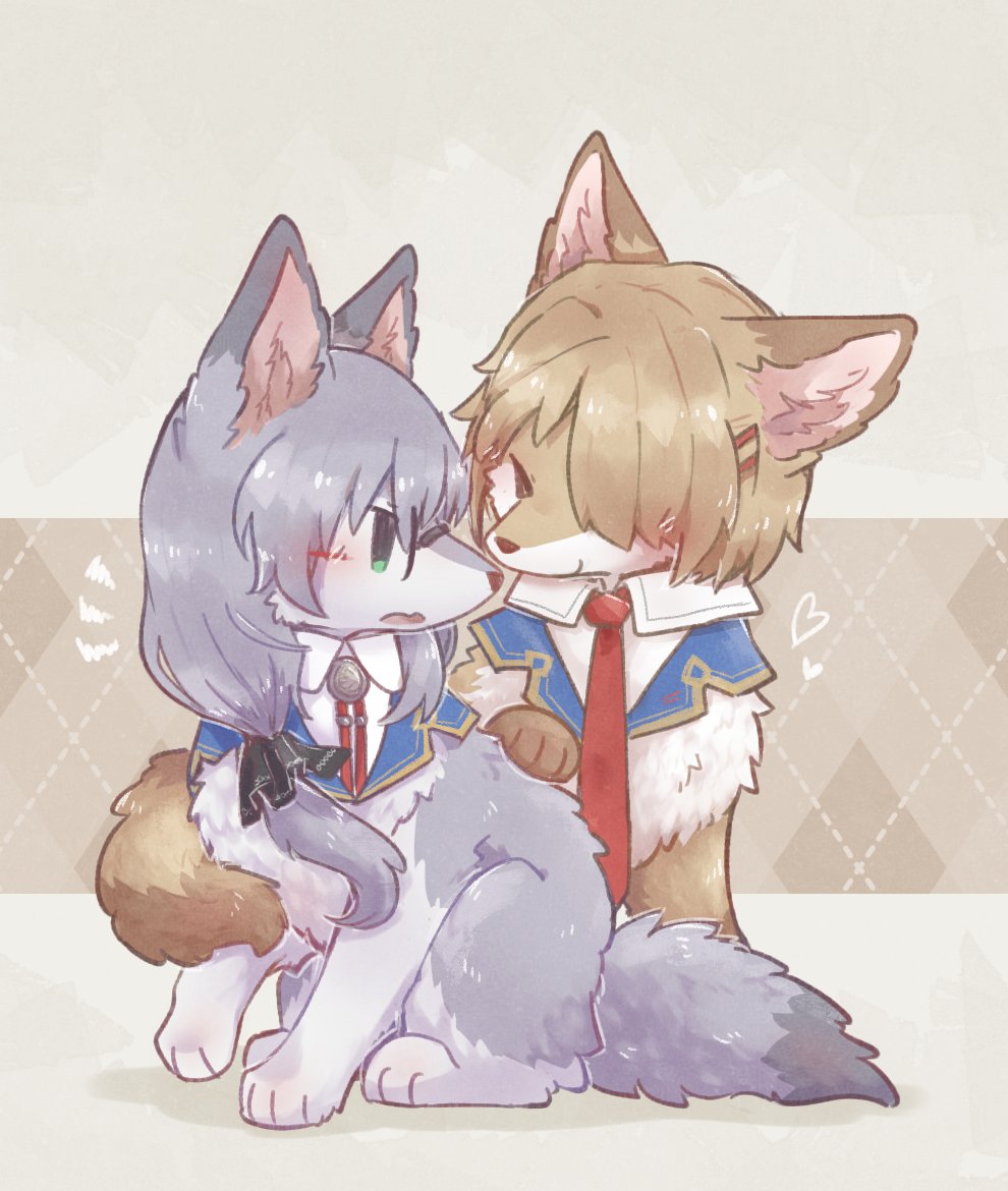 animalization, blonde_hair, glasses, green_eyes, hair_ornament, hair_over_one_eye, hair_over_shoulder, hairclip