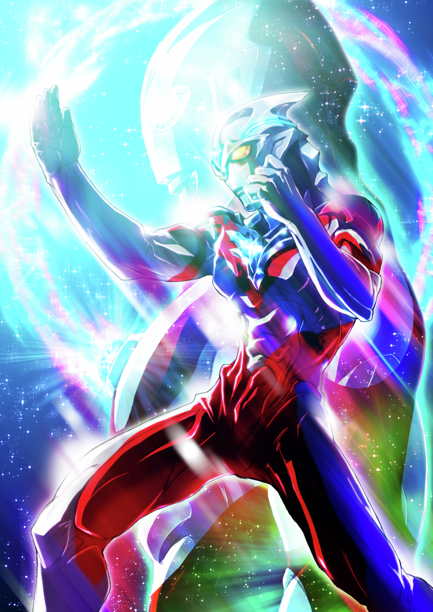 alien, color_timer, glowing, glowing_eyes, gotou_masayuki, highres, no_humans, official_art