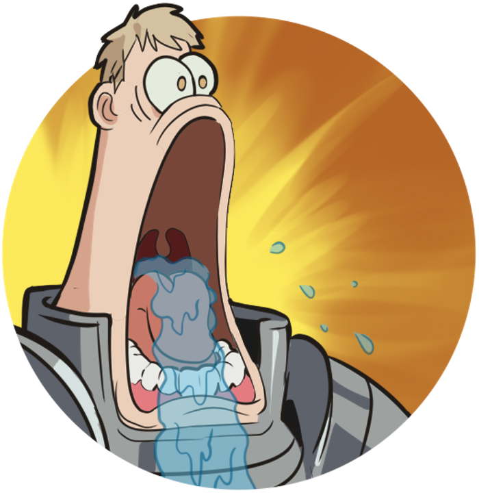 1boy, armor, blonde_hair, drooling, dungeon_meshi, jcm2, laios_touden, looking_to_the_side