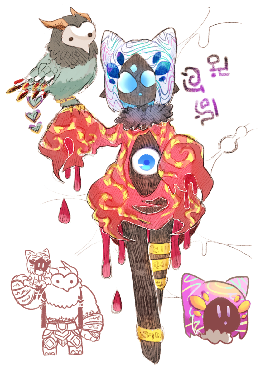 1girl, :o, anklet, beco_(100me), bird, bird_on_hand, black_scarf, black_skin