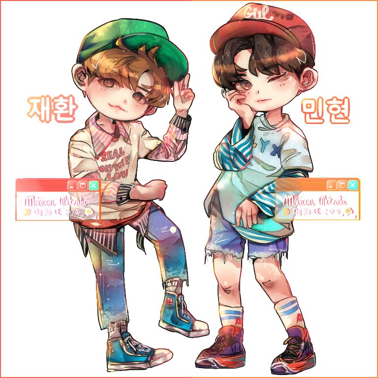 2boys, animification, artist_name, baseball, black_footwear, blue_footwear, blue_pants, blue_shirt