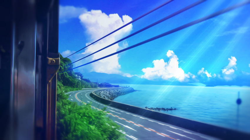 aobara1101, blue_sky, building, cloud, day, highres, house, no_humans