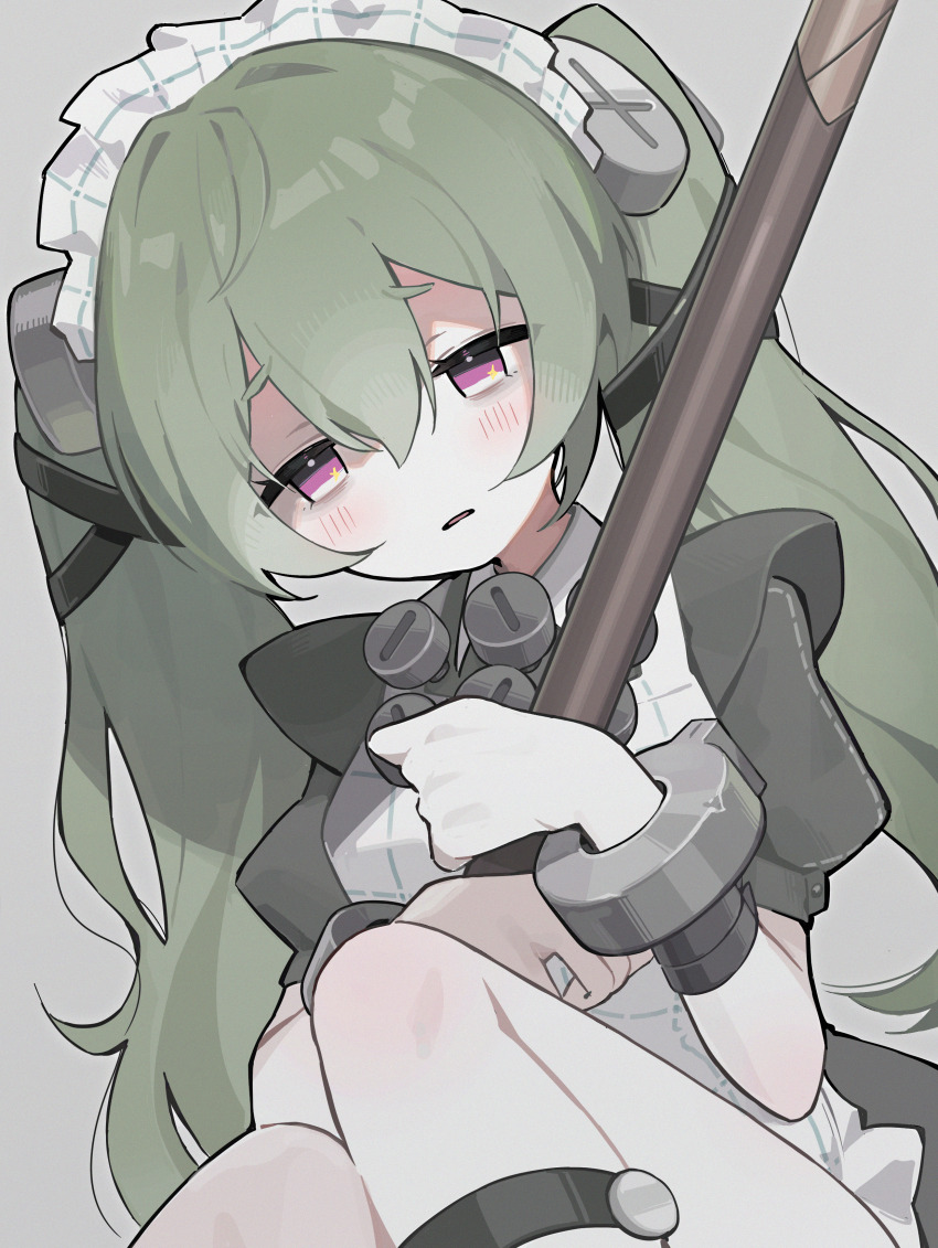 1girl, absurdres, apron, bags_under_eyes, black_dress, blush, commentary, corin_wickes