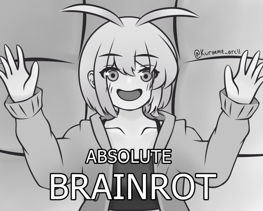 1girl, absolute_cinema_(meme), antenna_hair, artist_name, blush, borrowed_character, brainrot_girlfriend, luvvy_gronk