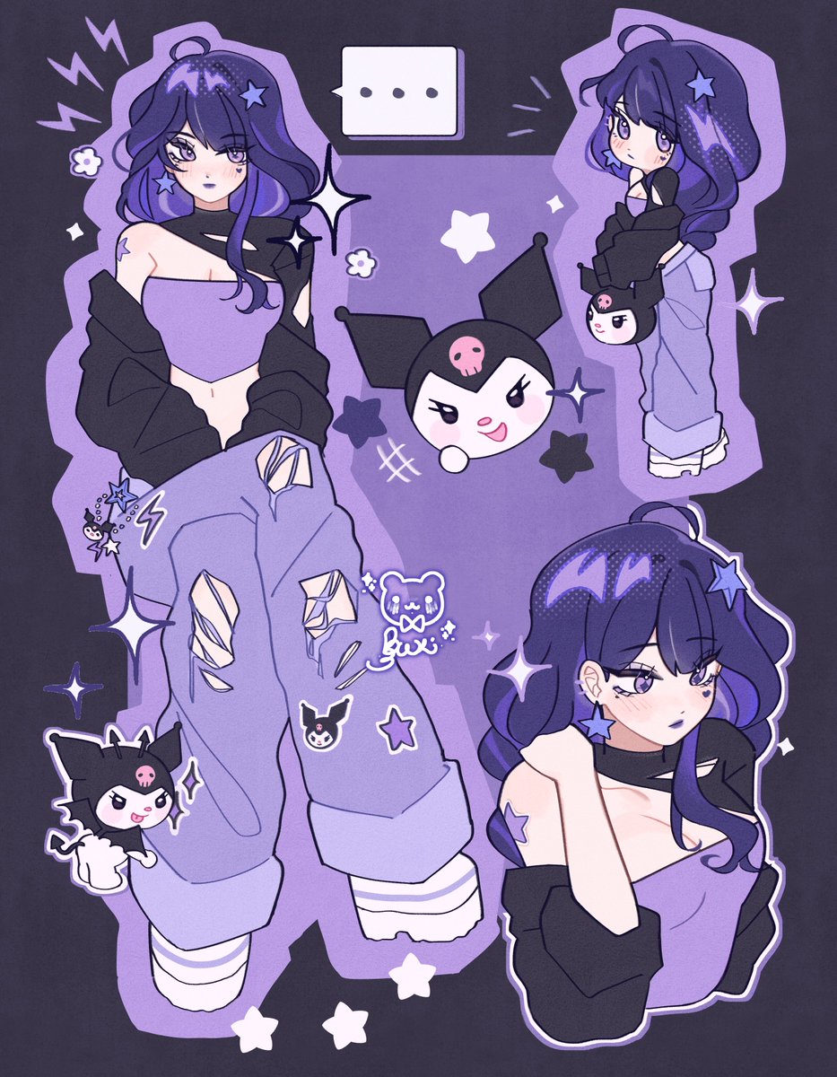 ..., 1girl, alternate_costume, bare_shoulders, black_background, black_shirt, blunt_bangs, braid