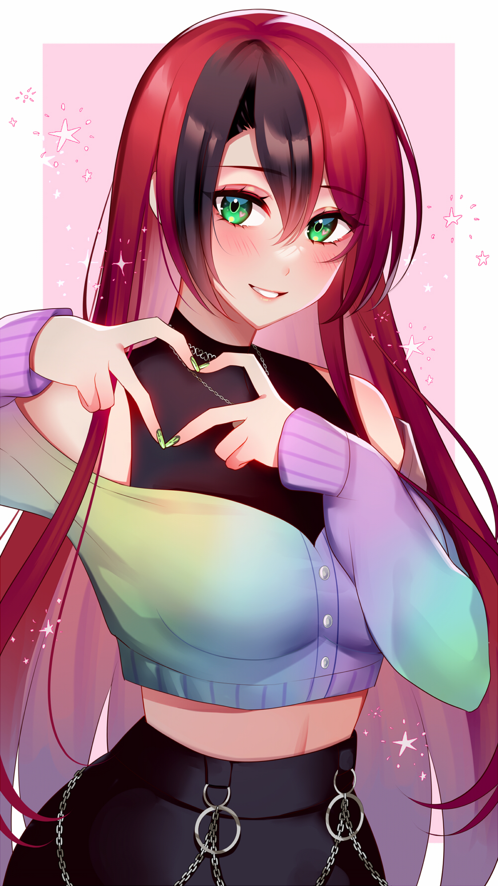 1girl, black_hair, black_skirt, blue_cardigan, blush, breasts, cardigan, commission