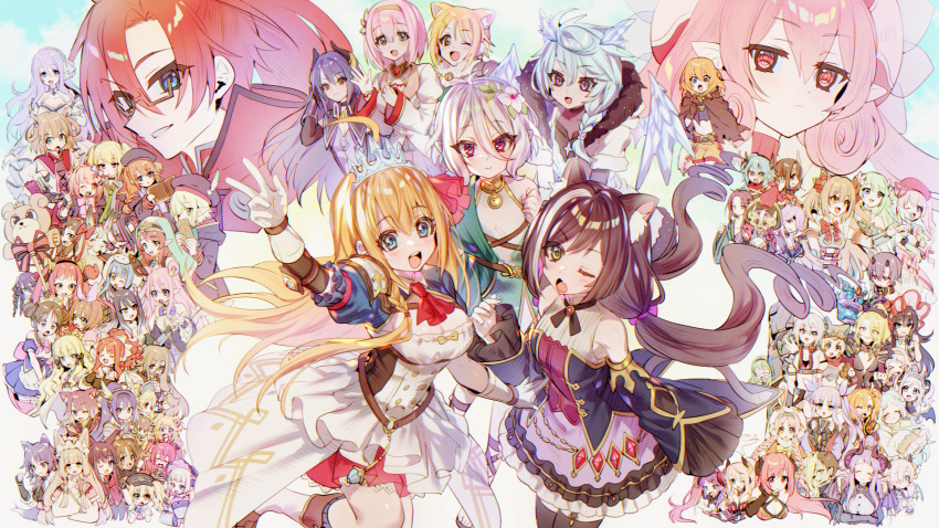 1boy, 6+girls, akari_(princess_connect!), akino_(princess_connect!), anna_(princess_connect!), aoi_(princess_connect!), aoi_(transfer_student)_(princess_connect!), ayane_(princess_connect!)