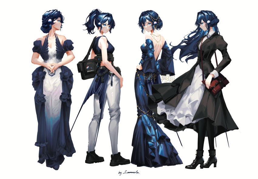 1girl, absurdres, alternate_costume, animal_ears, arknights, astesia_(arknights), backless_dress, backless_outfit