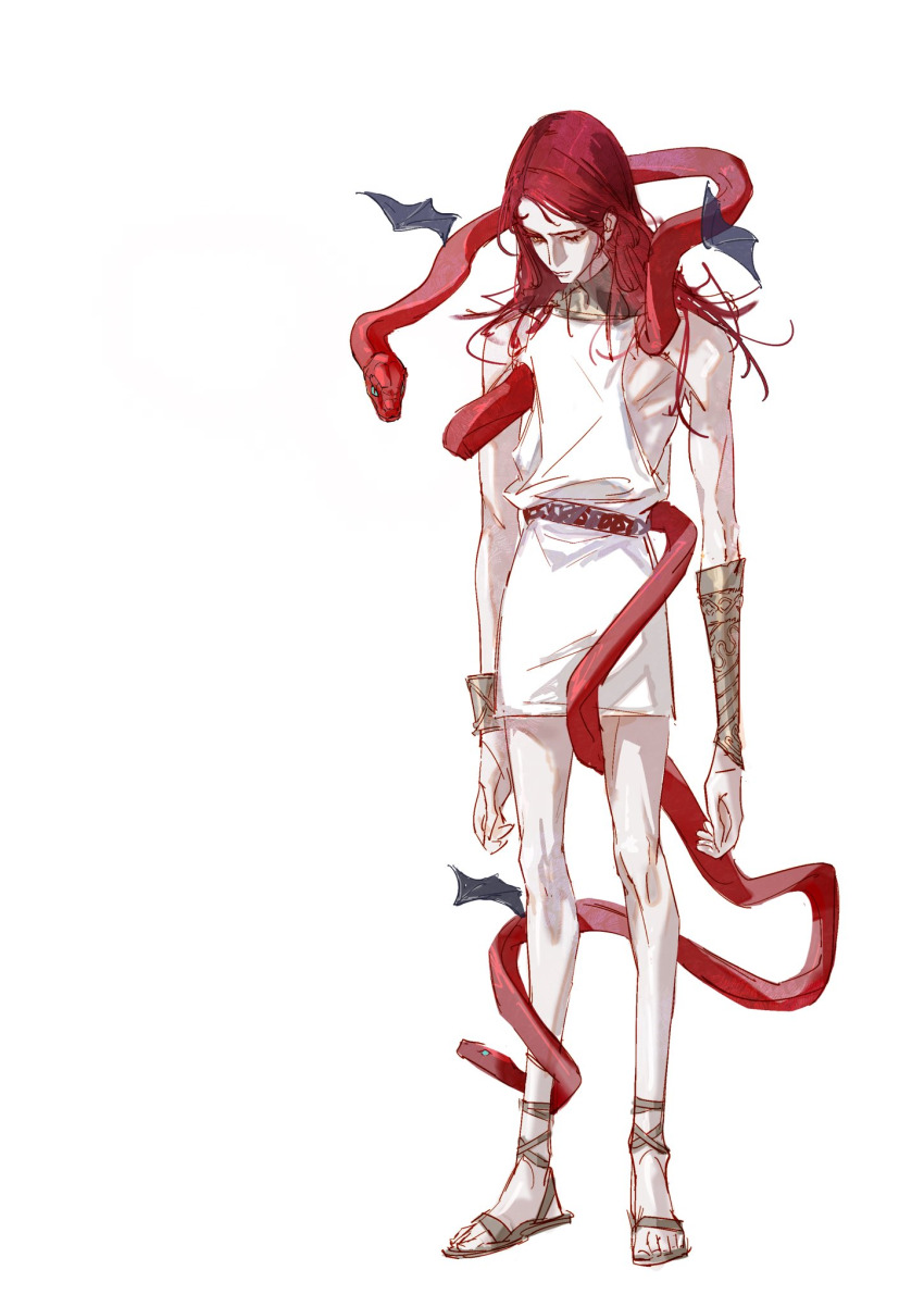 1boy, aged_down, animal, bat_wings, belt, bracelet, bracer, closed_mouth