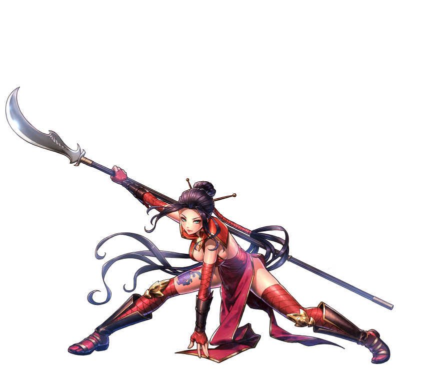 1girl, absurdres, alpha_transparency, alternate_hairstyle, artist_request, bichiko_(shing!), black_hair, breasts