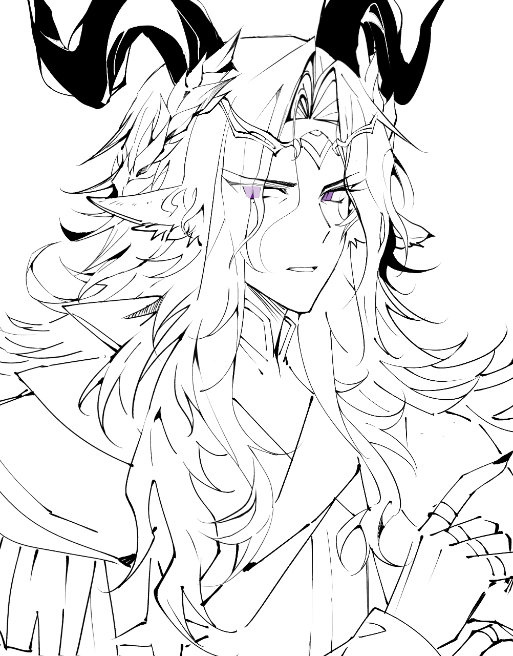 1boy, alabaster_(fuzixi17884), animal_ear_fluff, animal_ears, arknights, buttons, chinese_commentary, circlet