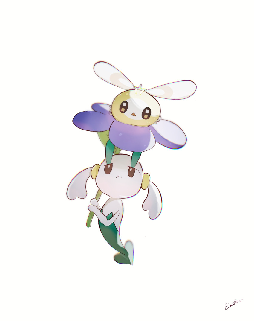 cutiefly, emofuru_(vktd5442), floette, floette_(blue_flower), flower, gen_6_pokemon, gen_7_pokemon, highres