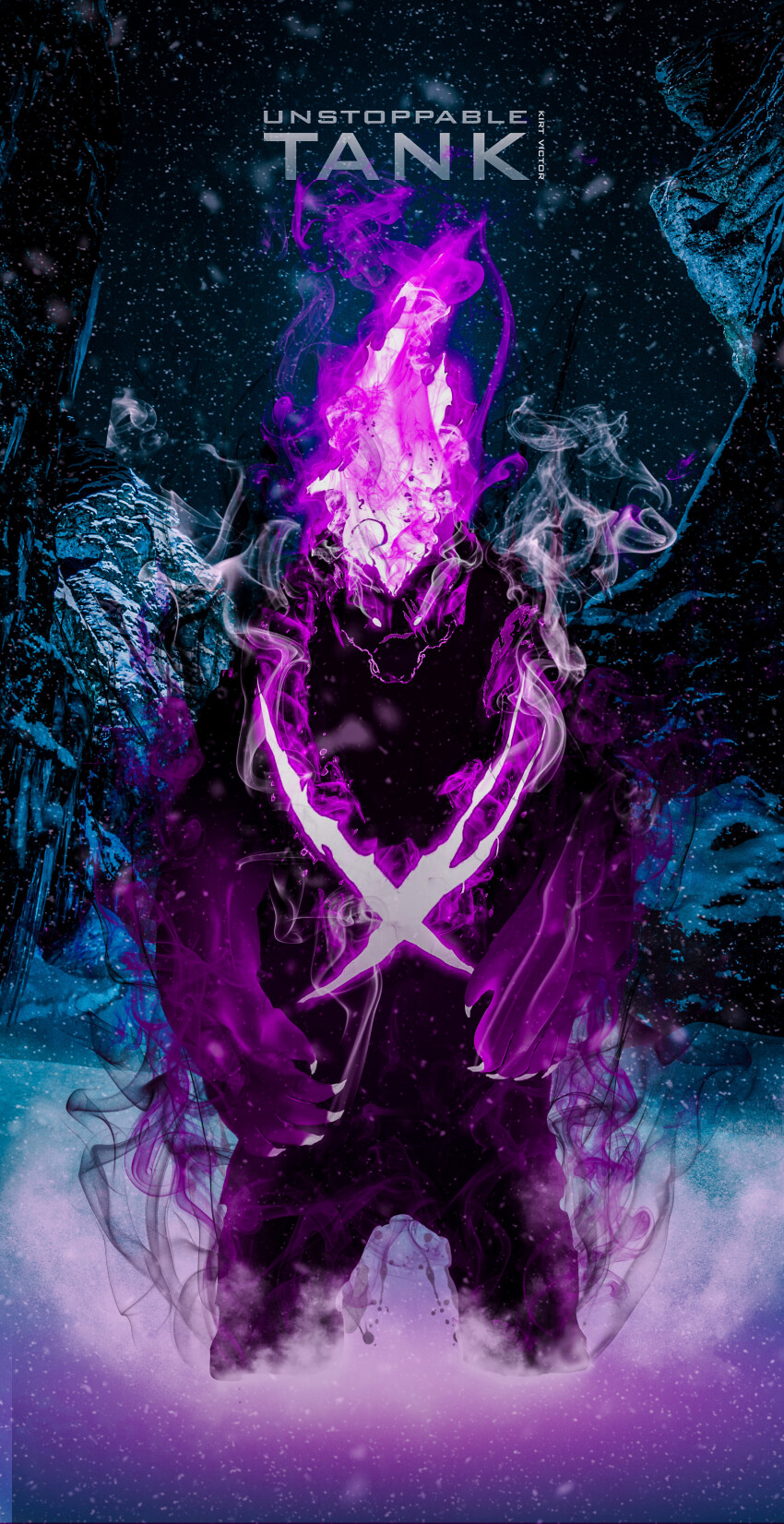 absurdres, aura, bear, bear_paws, cross_scar, dark_aura, glowing, glowing_eyes