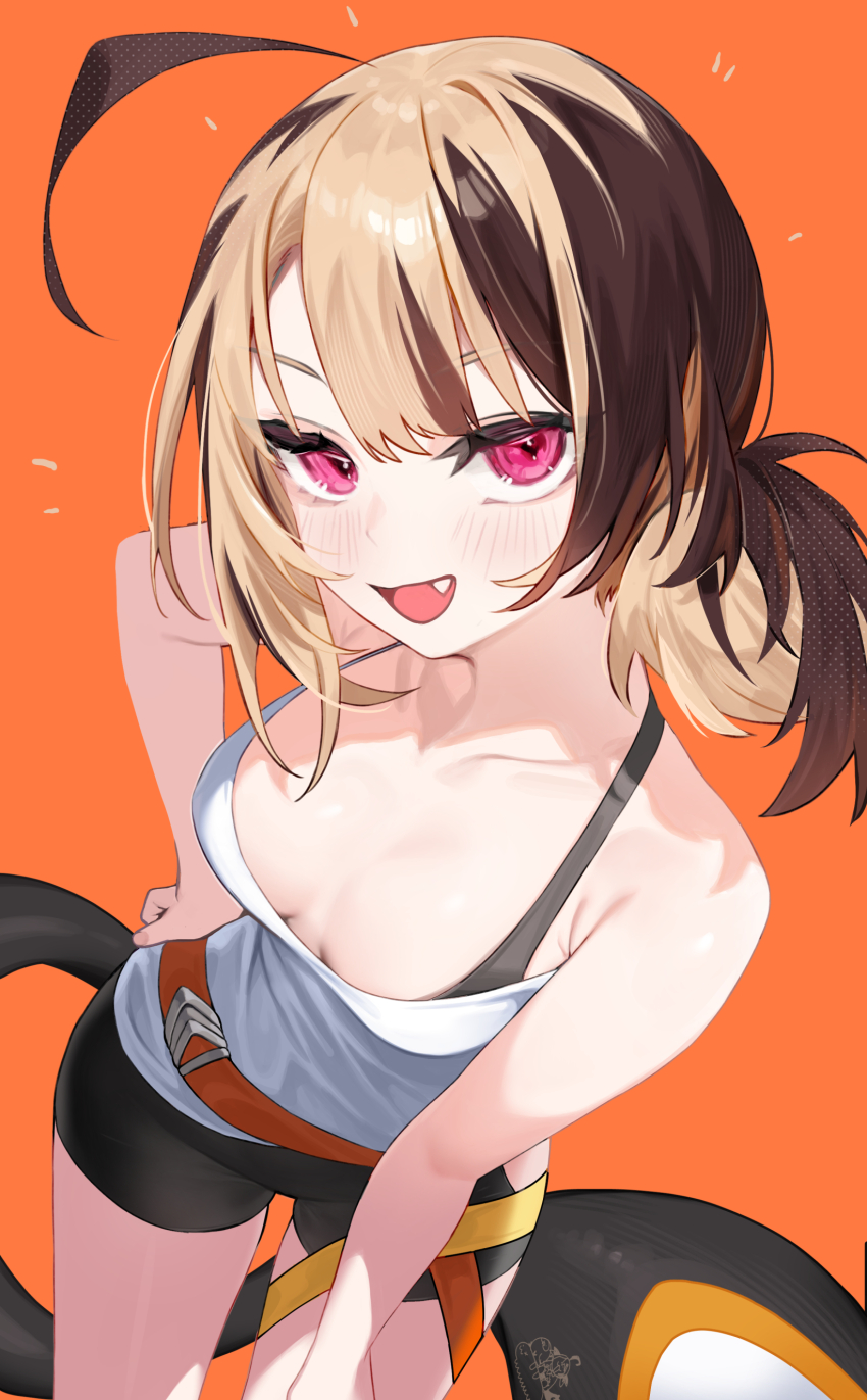 1girl, absurdres, ahoge, armpit_crease, belt, bike_shorts, black_shorts, breasts