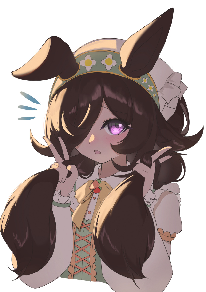 1girl, absurdres, alternate_costume, alternate_hairstyle, animal_ears, blush, breasts, bunching_hair