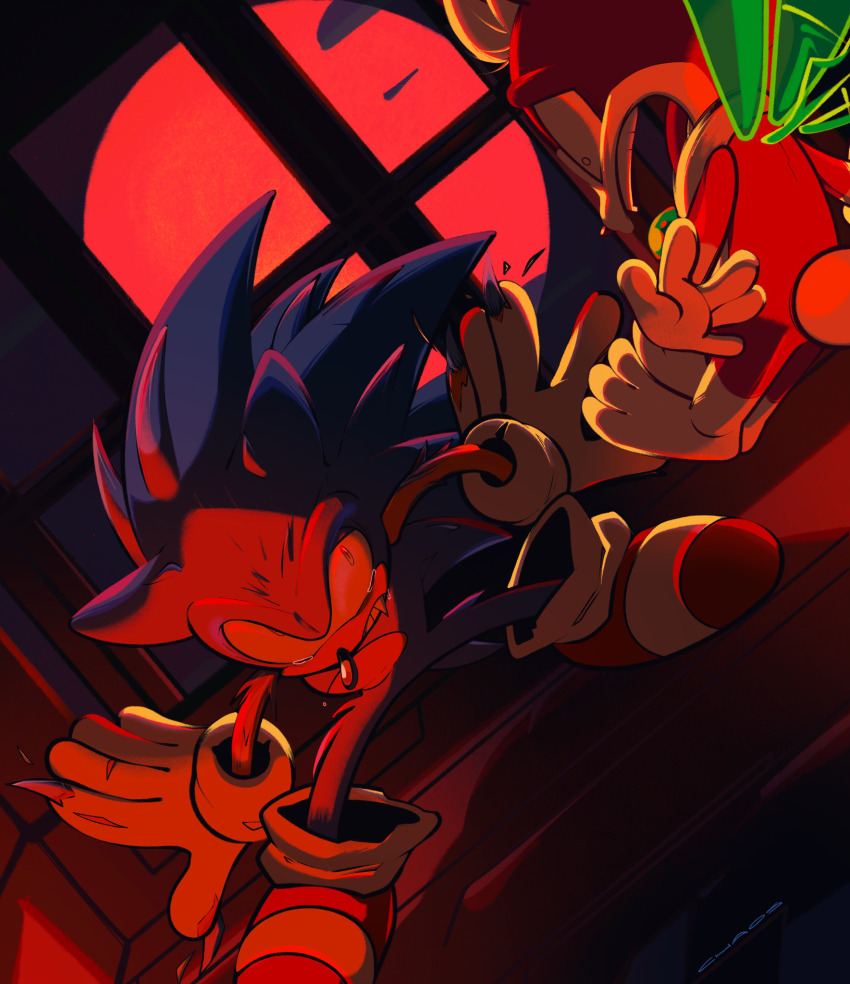 2boys, animal_ears, animal_nose, chaoslose, chip_(sonic), commentary, english_commentary, fingernails