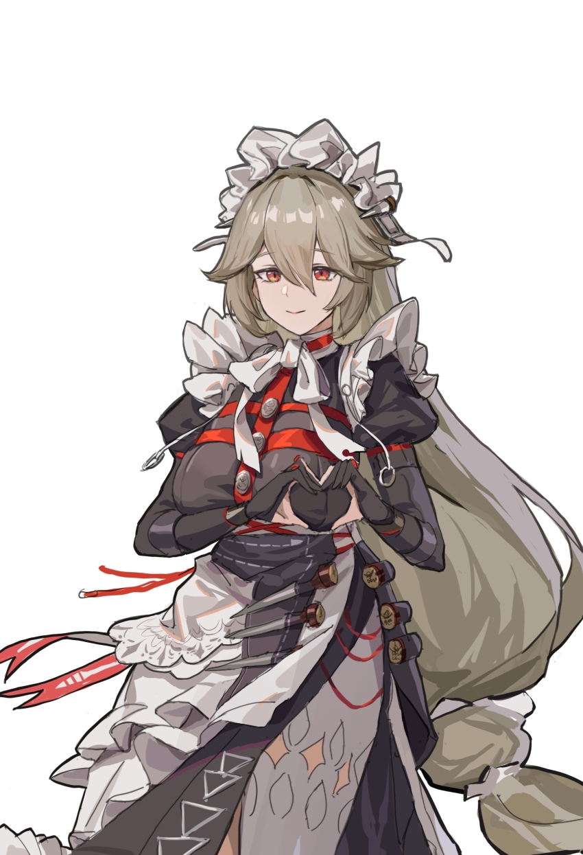 1girl, absurdres, alexandrina_sebastiane, black_dress, black_gloves, breasts, chinese_commentary, commentary