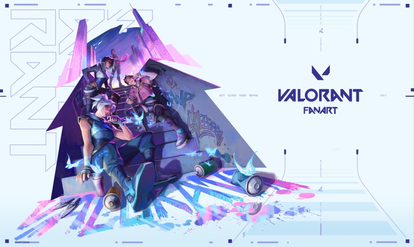 4girls, absurdres, black_bodysuit, black_choker, black_footwear, black_gloves, black_hair, black_pants